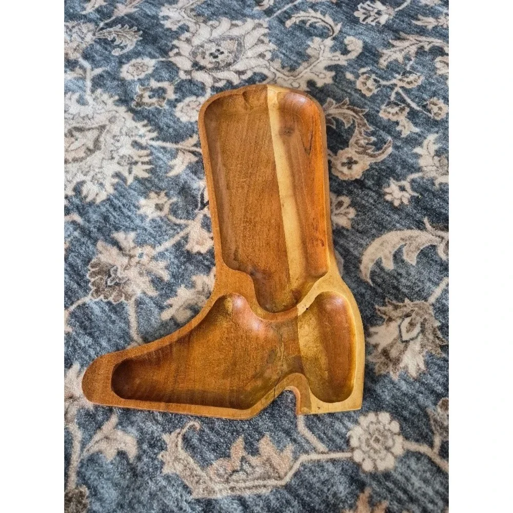 Charcuterie Board Dolly Parton Cowboy Boot Shape Acacia Wood Serving  14